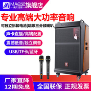曼龍（MALONE）超大功率唱歌系列高端戶外廣場(chǎng)舞音響大功率帶聲卡無(wú)線麥克風(fēng)藍(lán)牙專業(yè)直播唱K歌演出舞臺(tái)音箱 M-8715音響+雙話筒+大禮包