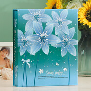 相冊6寸相冊影集本 插頁(yè)式盒裝4D大6寸家庭寶寶成長(cháng)紀念冊相冊薄 藍百合