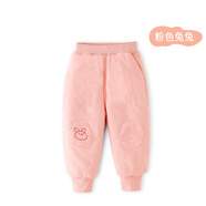 棉大班（MIANDABAN）兒童輕薄棉服春秋冬款嬰兒棉衣夾棉上衣男童寶寶棉襖內(nèi)膽外套 褲-粉色小兔 100 CM