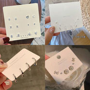 凡帝姿耳釘學(xué)生女小清新s銀耳釘養耳洞套裝愛(ài)心珍珠睡覺(jué)不用摘的2023養 養耳洞四件套4