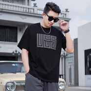 情緣貴族（QINGYUANGUIZU）大碼男裝夏季加肥加大肥佬短袖T恤寬松純棉潮胖子衣服肥胖人半袖 8023 6XL(260斤到280斤)
