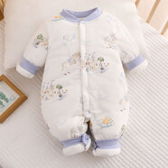 七采雛菊秋冬款嬰兒150g加棉連體棉衣無(wú)骨男女寶寶哈衣動(dòng)加厚棉襖外出棉服 150g藍色城堡連體棉襖 59碼（7-11斤以?xún)龋?
                                         title=