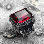 Rockpunk朋克搖滾歐美男士潮人個性不掉色高級感鈦鋼戒指復(fù)古霸氣單身食指十字架夸張朋克潮牌指環(huán) E2北歐寶石戒（顏色備注） 美碼9號