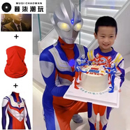 暮柒迪迦奧特曼皮套正成人版服裝兒童成人賽羅真人皮套超人走秀 180cm 迪迦連體服+手套+面具