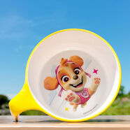 希爾兒童餐盤卡通分格幼兒園家用寶寶吃飯碗勺子水杯汪汪隊輔食餐具 天天黃色碗360ML 13*10.7*5.2cm