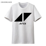 百大DJ瑞典A神艾維奇 Avicii TRUE紀(jì)念短袖t恤男電音半袖體恤夏季 AV三角 白色 M（140斤到160斤）