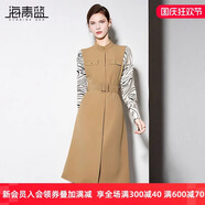 海青藍(lán)（CYANINE SEA）時(shí)尚長(zhǎng)袖連衣裙女2024春秋新款通勤氣質(zhì)假兩件顯瘦西裝裙子氣質(zhì) 卡其色 L