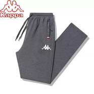 KAPPA卡帕（Kappa）背靠背休閑運(yùn)動(dòng)褲男夏季純棉寬松大碼百搭束腳衛(wèi)褲 深灰直筒 XL 【建議115-135斤】