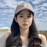 美職棒（MLB）帽子男帽女帽春夏季透氣遮陽帽新款休閑帽鴨舌帽軟頂運動棒球帽 紐約洋基/米黃色/77 均碼 F