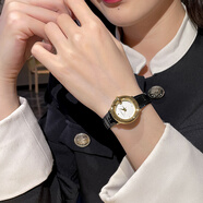 TORUI紅色表帶手表女高級感輕奢小眾女表休閑小巧精致女士時裝手表 典雅黑