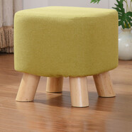 家逸（JIAYI） 實木布藝小凳子沙發(fā)腳凳換鞋凳小矮凳穿鞋軟坐凳四腿戶外休閑凳 綠色方形