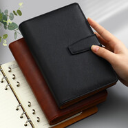 法拉蒙 faramon 活頁(yè)筆記本子文具A6商務(wù)辦公記事本小號活頁(yè)本可隨身攜帶皮面日記本 A6-黑色