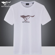 七匹狼短袖T恤男夏季新款時(shí)尚狼元素印花短袖衫男圓領(lǐng)上衣  803(本白) 190/58A/4XL