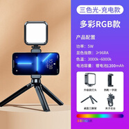 ZNNCO 手機直播補光燈RGB全彩打光燈口袋便攜美顏自拍相機單反錄視頻拍照攝影旅游戶(hù)外拍攝桌面支架 RGB全彩色丨補光燈+夾子云臺+桌面三腳架 主播短視頻室內人像特效氛圍迷你led燈手持外拍設備