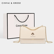 CinvaiKrose官網包包女包斜挎包女士包輕奢侈包包新款2025品牌單肩包小方包 米白-生日禮物送女友送老婆