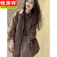 恒源祥棉服女復(fù)古純色減齡菱格夾棉服外套女秋冬裝通勒百搭休閑外套女 咖色(薄棉) 902 L(115-125斤) 902