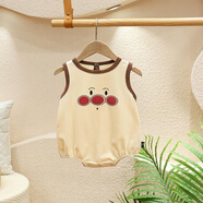 迪士尼（Disney）嬰兒衣服背心連體衣夏季哈衣卡通兒童連身衣0-1歲男寶寶外出爬服 米黃色 66cm 建議3-6個(gè)月
