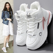 安·蹐斷碼女鞋2025春秋季43大碼網(wǎng)面皮面防滑軟底休閑運動(dòng)鞋透氣 E59白粉加絨 37