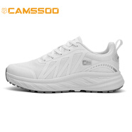 美駱世家（CAMSSOO）秋冬運(yùn)動(dòng)鞋網(wǎng)面透氣時(shí)尚潮流男女輕便舒適輕跑休閑鞋登山徒步 白色【男】 41
