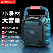 山水（SANSUI）無線藍(lán)牙音箱小型家用收音機(jī)廣場舞音響功放一體機(jī)手提便攜式戶外K歌大音量大喇叭播放器 E5【旗艦版】無麥帶32G優(yōu)盤