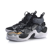 李寧（LI-NING）空襲VI Premium籃球鞋男子減震高幫籃球比賽鞋ABAQ011 標(biāo)準(zhǔn)黑/標(biāo)準(zhǔn)白-4 39.5
