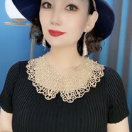 澤木檀假領(lǐng)子 女款【貝珠蕾絲假領(lǐng)】韓版鏤空木棉披肩夏季防曬裝飾假領(lǐng) 卡其