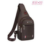 途尊（kingtrip）新款胸包男士包包單肩運動(dòng)包休閑斜跨包胸前斜背包潮小男包 大號深棕色