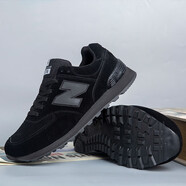 新百倫新款秋冬款男鞋官方情侶國產(chǎn)574休閑學(xué)生體考運動(dòng)女跑步鞋紐百倫 黑武士全皮 40