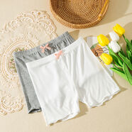 金布?。↗INBUDING）女童安全褲適合3-14歲小女孩穿的夏季薄款兒童打底短褲中大童防走 【灰+白】裝 2條 160 適合身高150-尺碼偏小