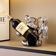 創(chuàng)意暴力熊紅酒架酒柜裝飾品擺件輕奢高檔家居客廳玄關(guān)餐邊柜擺設(shè) 斜放暴力熊酒托+開瓶器