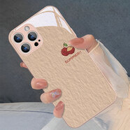 美十美分（MSMF）油畫(huà)水果華為手機殼新款小清新ins風(fēng)外殼西瓜葡萄芒果黃色高級感液態(tài)玻璃適用情侶女款防摔保護套 【玻璃砂粉色】荔枝-BL4086 榮耀200Pro