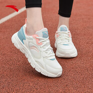 安踏漫步運動鞋女鞋2025夏季皮網(wǎng)面透氣輕便防潑水軟底耐磨跑步鞋子女 (網(wǎng)面)白粉/蟹殼-1 37.5