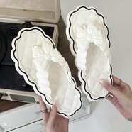 ZUYLFYP拖鞋男女情侶家居日用卡通日常家用居家浴室軟底可愛(ài)拖鞋外穿 夾腳仙女拖-白色 36-37