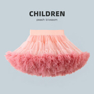 女童tutu裙春夏季兒童半身裙禮服寶寶突突裙子蓬蓬紗裙兔兔短裙 桃粉色（升級(jí)新超柔） 120 (M) (適合身高105-120CM)