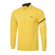 GOLF高爾夫男長(cháng)袖T桖球衣運動(dòng)速干透氣上衣休閑翻領(lǐng)polo衫golf 黃色 L