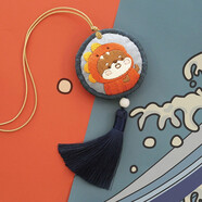哈尼手工（HoneyDIY）哈尼 刺繡diy制作刺繡十字繡小件手工禮物平安符刺繡diy材料包 水逆退散（含薰衣草、含繡繃）