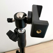 華摩直播夾一字夾云臺 支架三腳架360度旋轉夾子主播配件機位 雙孔手機夾2個(gè)+1/4金屬云臺