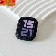 欽洛適用蘋果watch9/S8/S7糖果色邊框殼手表殼Apple10代46/42保護硬殼 ins(糖果色硬殼)黑色 蘋果watch9/8/7(45mm)