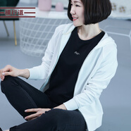 橫行道2026新款連帽休閑寬松純色全棉長(cháng)袖衛衣拉鏈簡(jiǎn)約小外套女裝上衣 白色 M