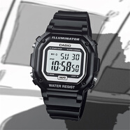 卡西歐（CASIO）手表運(yùn)動(dòng)經(jīng)典復(fù)古方塊小方表學(xué)生F108WHC-7B 7A 1A 4A 2A 電子表 F-108WHC-1A亮黑色 【附加貼膜】