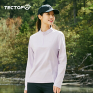 探拓（TECTOP） 戶外速干T恤男女立領(lǐng)長(zhǎng)袖時(shí)尚拼色彈力速干衣輕薄運(yùn)動(dòng)上衣 2422140TX沉靜紫-女款 XL