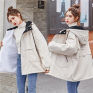 巧除加絨加厚外套少女秋冬裝2025新款初中高中學(xué)生韓版寬松百搭羊羔毛 杏色加厚* 加絨 L