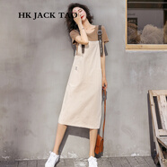 hk jack tao連衣裙套裝 潮牌女裝洋氣牛仔背帶裙2025新款時(shí)尚氣質(zhì)潮流裙子潮 米白色1913 S
