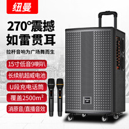 紐曼K33 15吋廣場舞戶外藍牙拉桿音箱大功率便攜電木吉他民謠樂器音箱演出k歌低音炮地攤擺攤喇叭雙麥