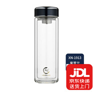 希諾（HEENOOR） 納米抗菌雙層玻璃杯 純鈦帶濾網(wǎng)男士泡茶水杯女士家用辦公杯子 紫羅蘭400毫升