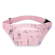 萬(wàn)譽(yù)腰包女手機運動(dòng)大容量腰帶包防水耐磨做生意收 四口袋-粉色