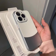 藍妮子 適用蘋(píng)果15pro/max手機殼iphone16保護套蘋(píng)果16pro/max手機殼蘋(píng)果13/14promax全包12promax手機殼 【白色】拼接護鏡荔枝紋皮質(zhì) 蘋(píng)果16ProMax