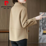 皮爾卡丹（pierre cardin）雙面毛呢外套女2025年短款顯瘦修身秋冬女裝時(shí)尚短外套上衣雙面 駝色 XL 105-115斤