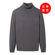 康坦汀 高領(lǐng)毛衣男秋冬保暖針織衫修身毛線衣服長袖百搭純色內(nèi)搭打底衫 深灰色 XL