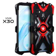 龍豈 vivoY78手機殼金屬邊框保護套y35m防摔鋼鐵俠男款vivo x30pro定制X27全金屬 Vivo x30 雷神-黑紅